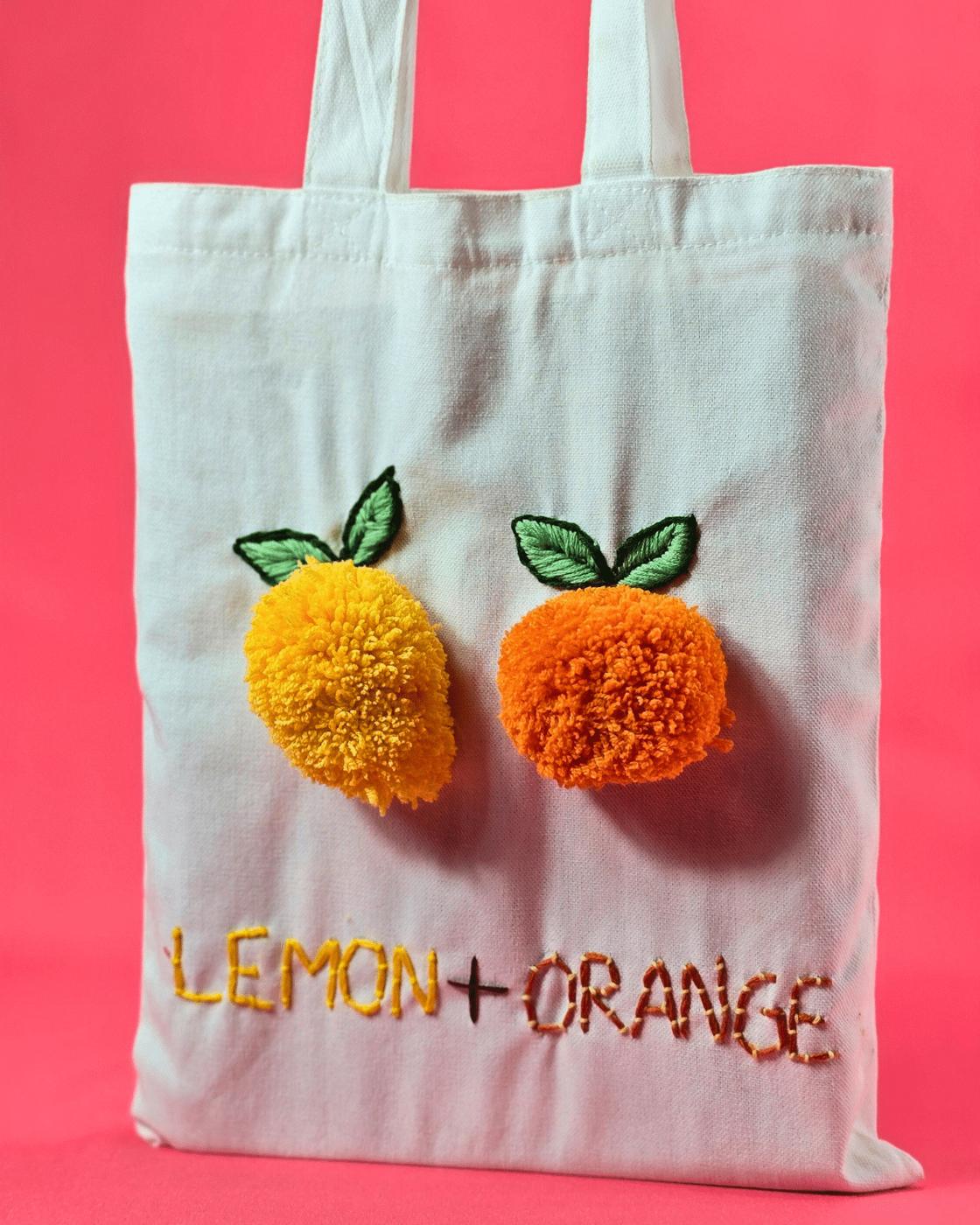 Easy Fruit Embroidered Tote Bag — easy embroidery stitch tutorial for tote bag