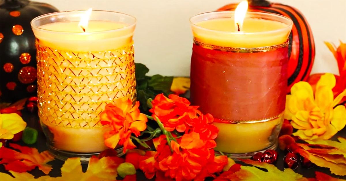 DIY Pumpkin Spice And Banana Bread Candles