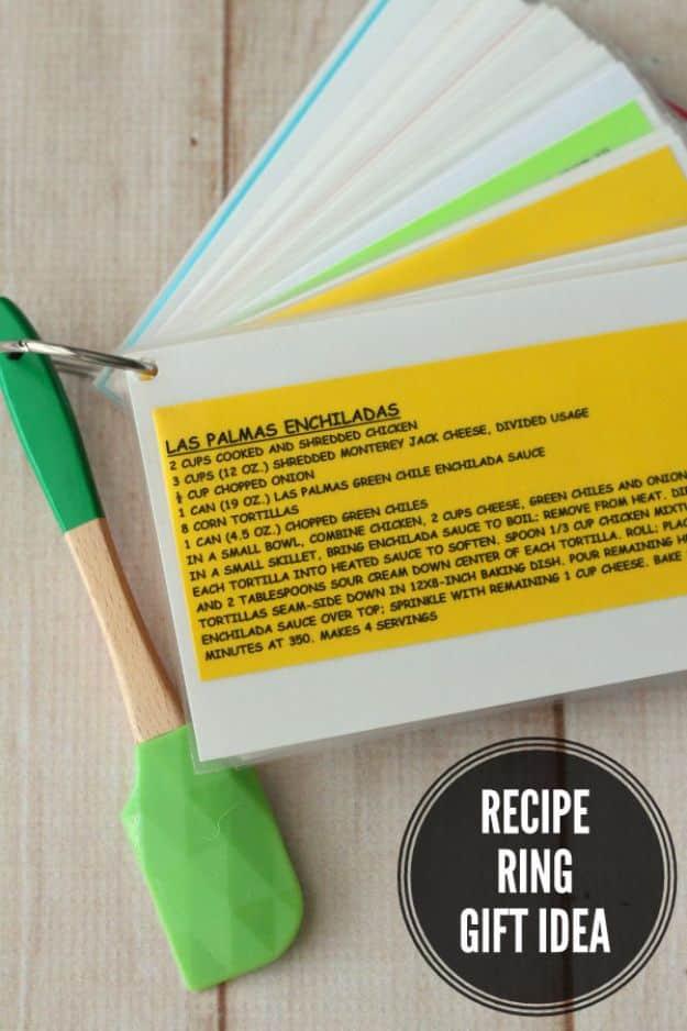 Recipe Ring Gift Idea, an easy way to make a gift feel more personal and better than a store bought version