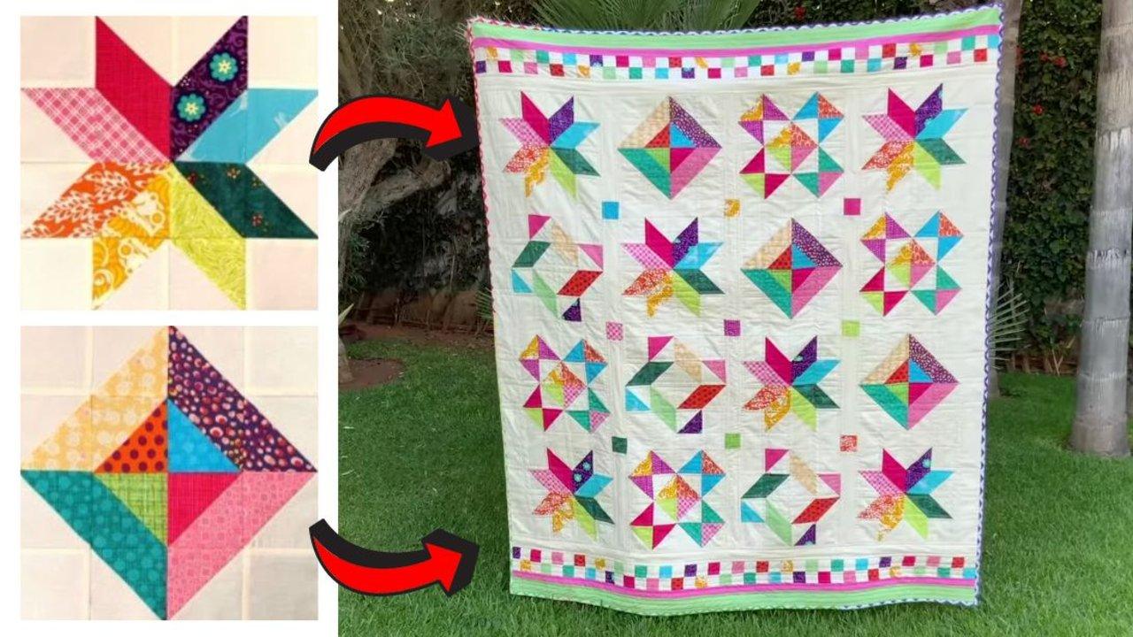 Easy 2-Block Rainbow Quilt Tutorial