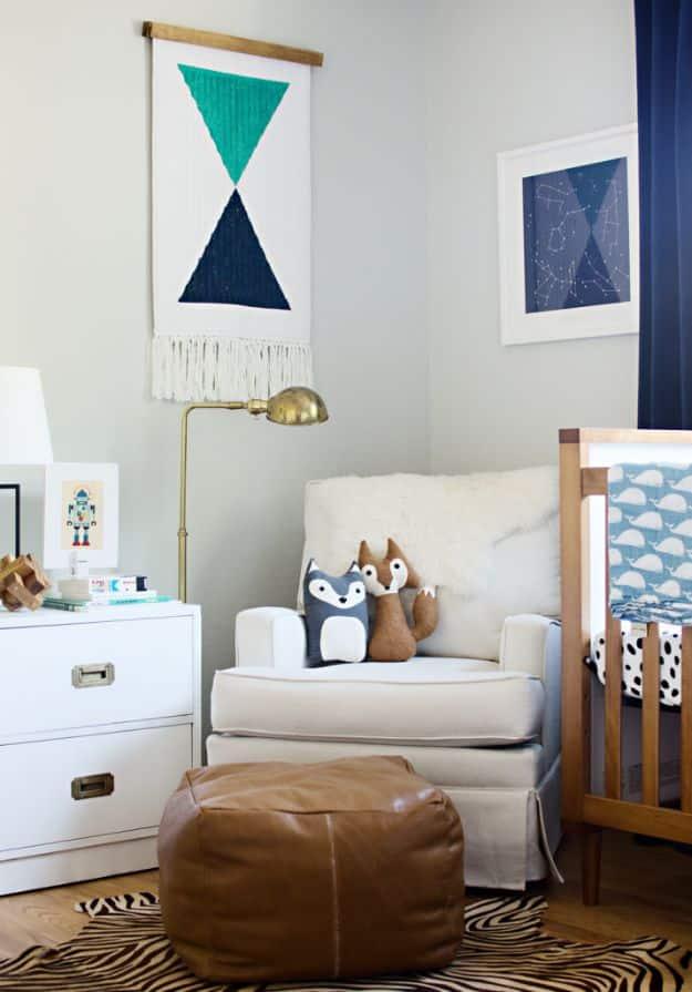 DIY Woven Wall Hanging From Bathmat, forgiving enough for shaky first cuts and a look that outshines anything off a shelf