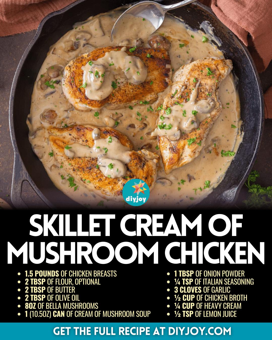 Easy Skillet Cream of Mushroom Chicken Recipe