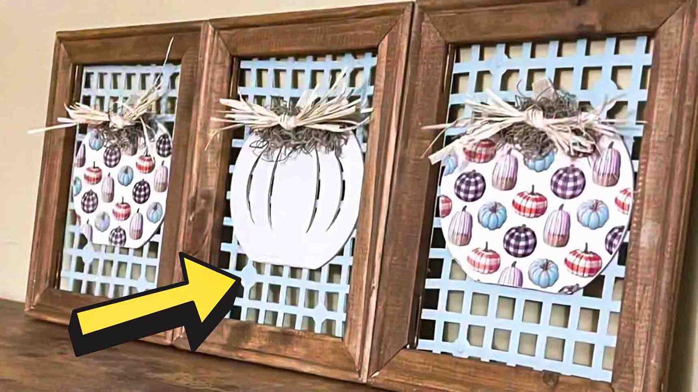 Large Fall Wall Decor Using Dollar Tree Sink Mats