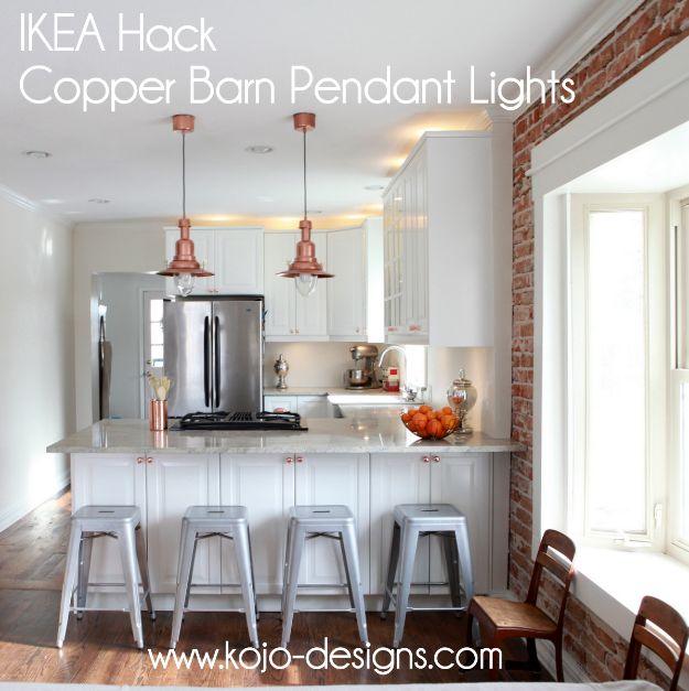 IKEA Hack Copper Barn Pendant Lights, a simple hack using tools most people already own and a favorite pick from this roundup