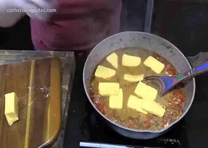 Making the taco sauce for the taco spaghetti casserole
