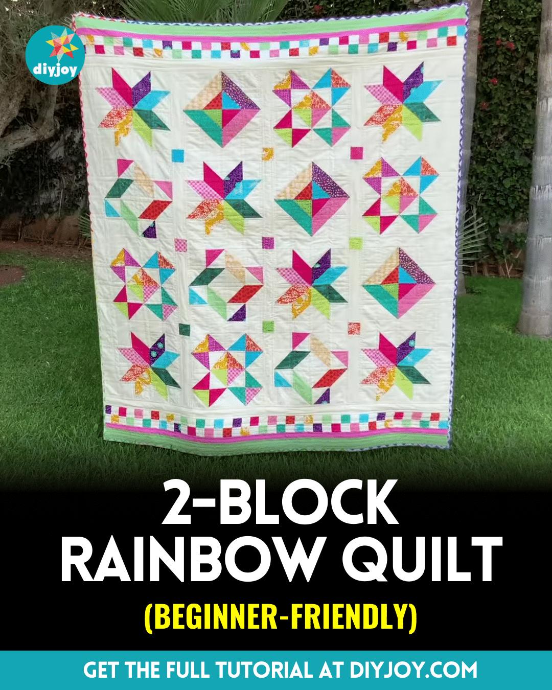 Easy 2-Block Rainbow Quilt Tutorial