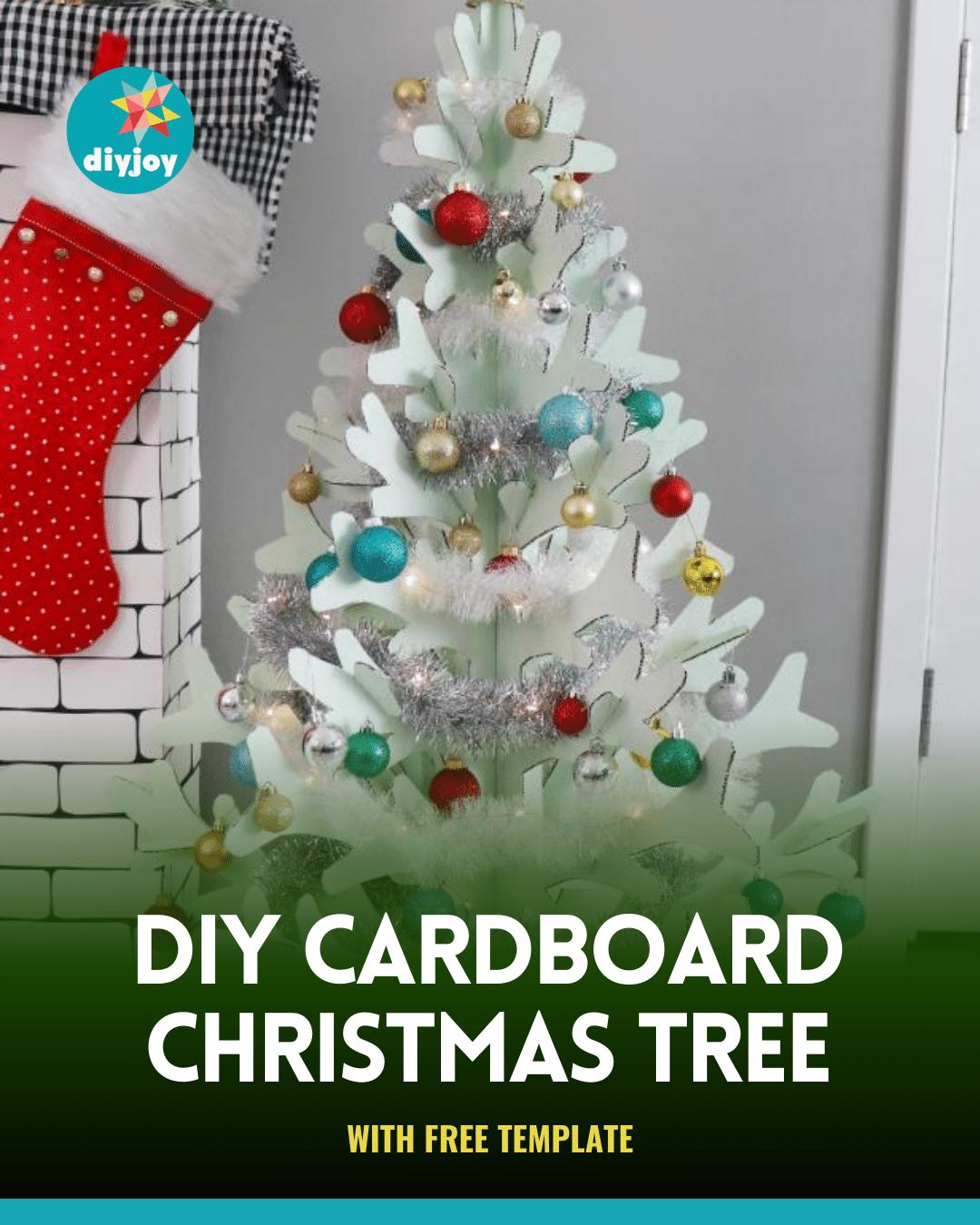 Easy DIY Cardboard Christmas Tree (W_ Free Template)