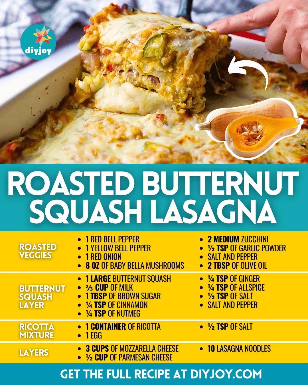 Roasted Butternut Squash Lasagna Recipe