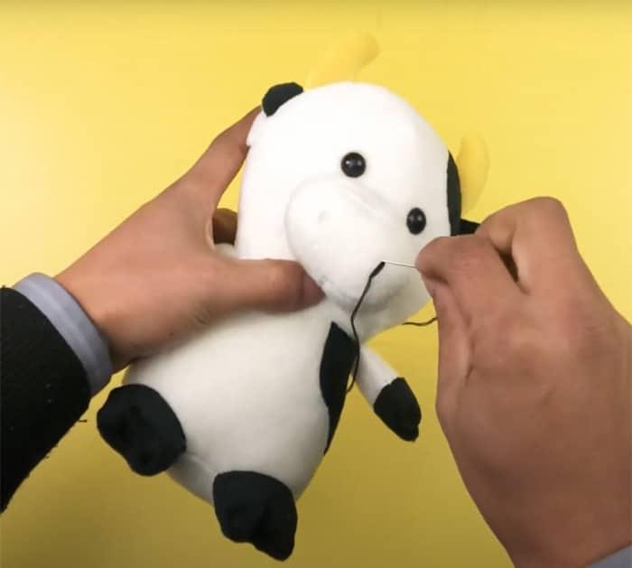 how to make diy plush toy calf doll