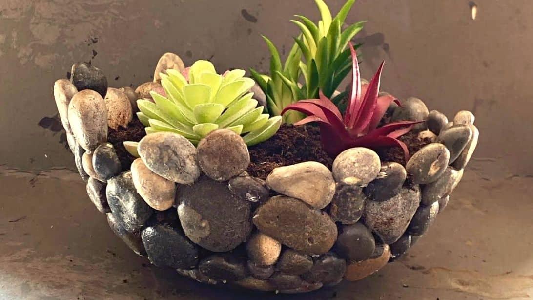 Easy DIY Pebble Pot Tutorial