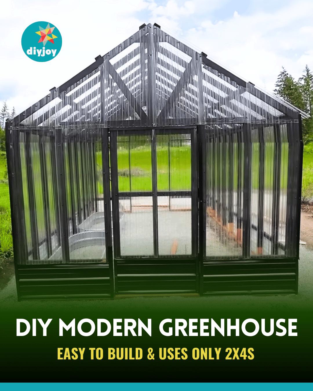 How To Build A DIY Modern Greenhouse Using 2x4s