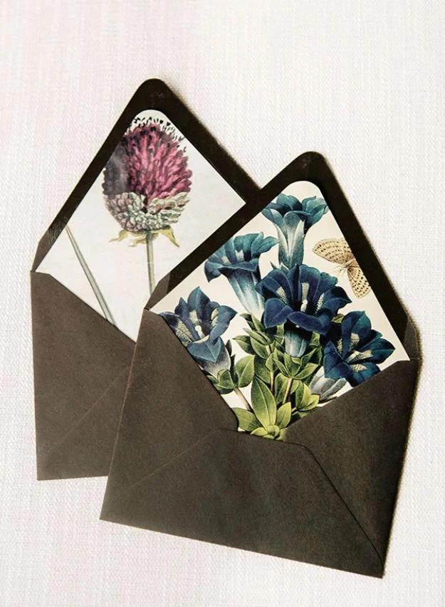 DIY Floral Envelope Liners, quick enough to finish before nap time and a project worth saving for a free weekend