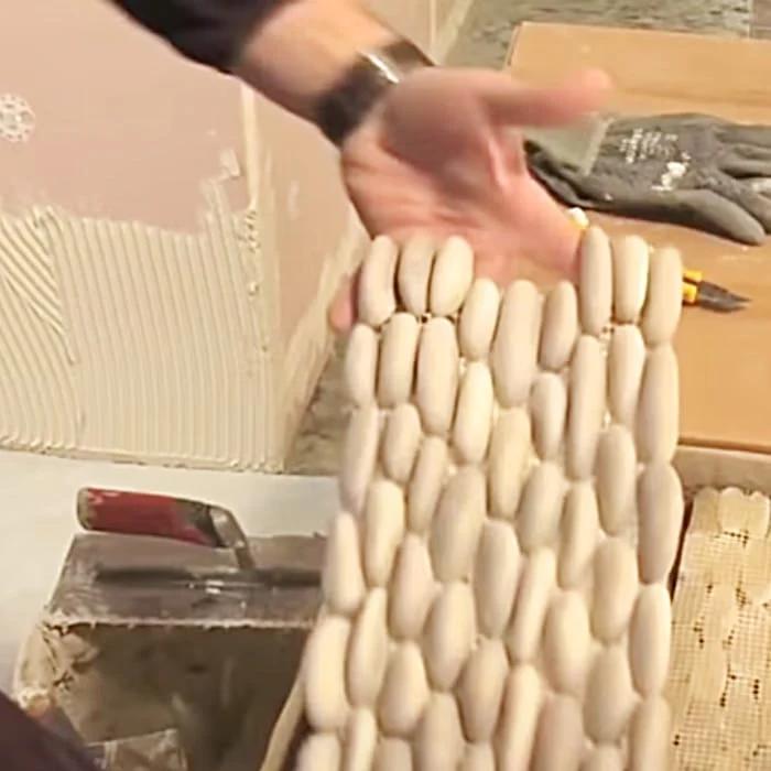 DIY River Rock Wall - How To Make An Accent Wall - Rustic Rock Wall