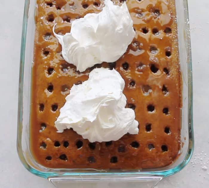 Caramel pumpkin Poke Cake Recipe Instructions