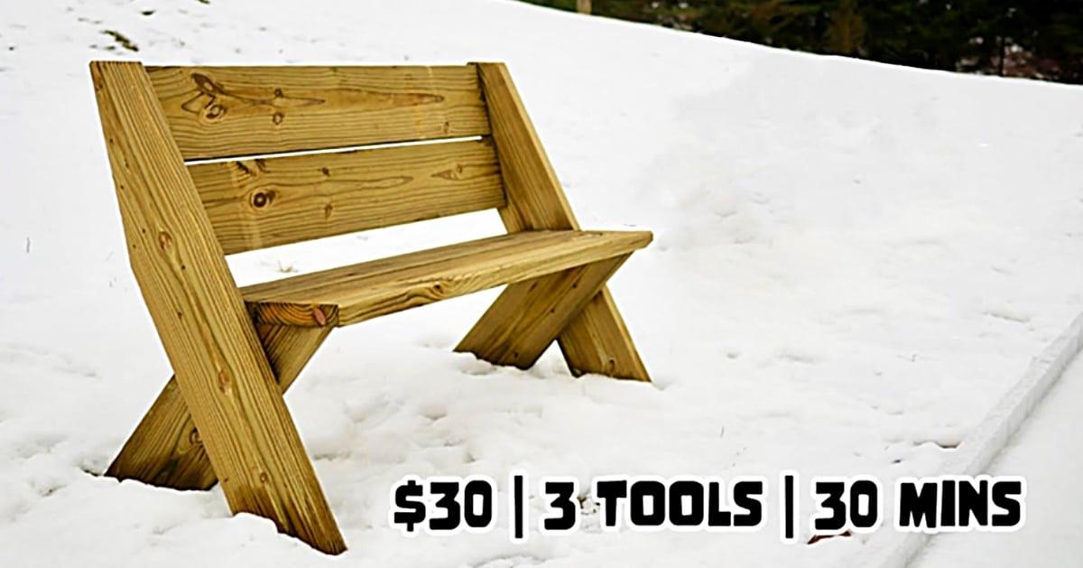 DIY Thirty Dollar Outdoor Bench