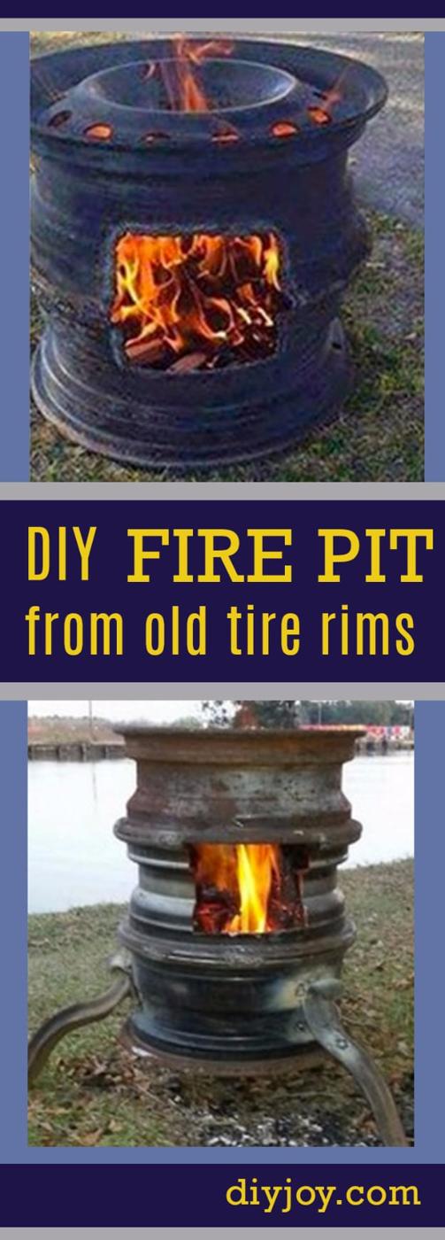Old Tire Rims Make For The Best DIY Fire Pits, doable even on a tight timeline and an idea worth saving for later