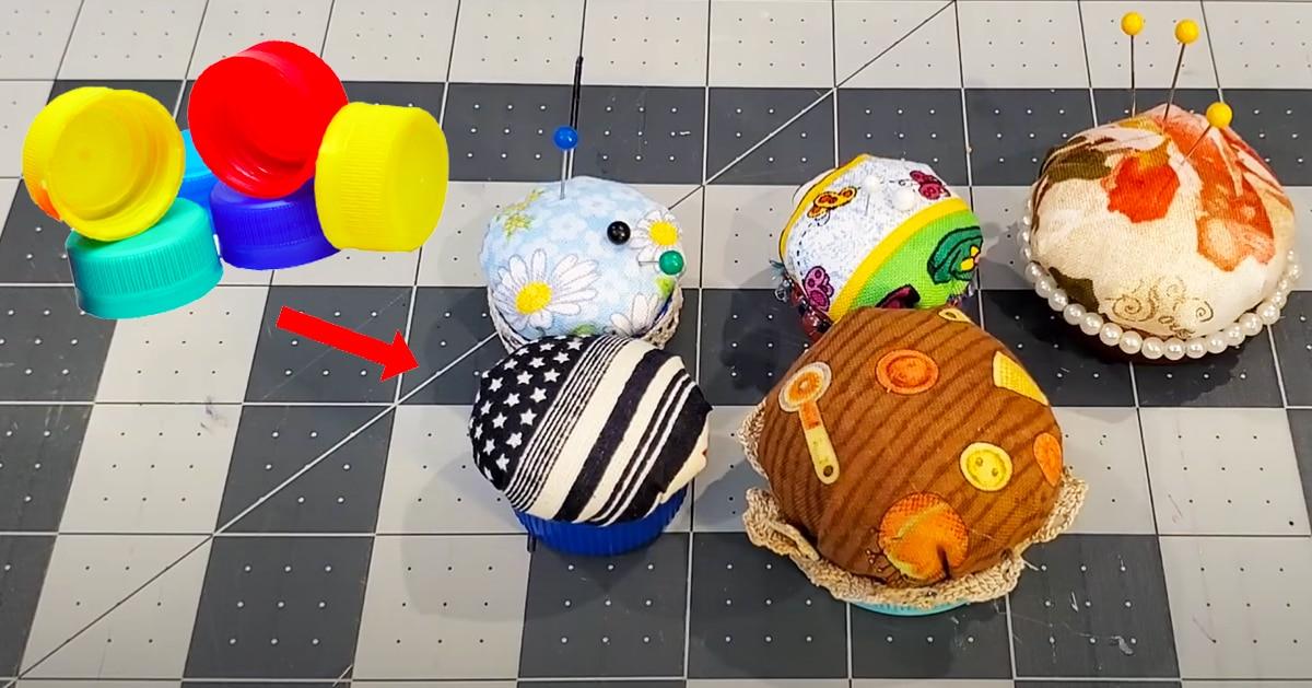 DIY Bottle Cap Pin Cushion