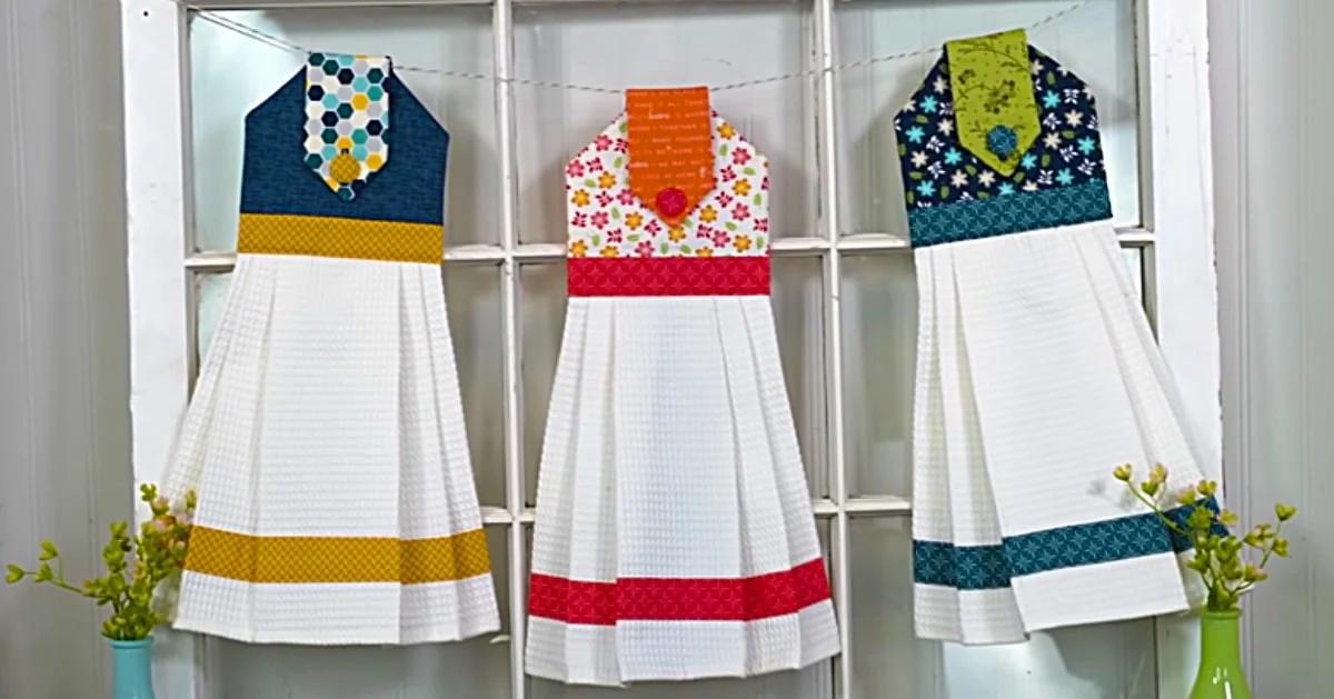 Learn To Sew A DIY Hanging Tea Towel
