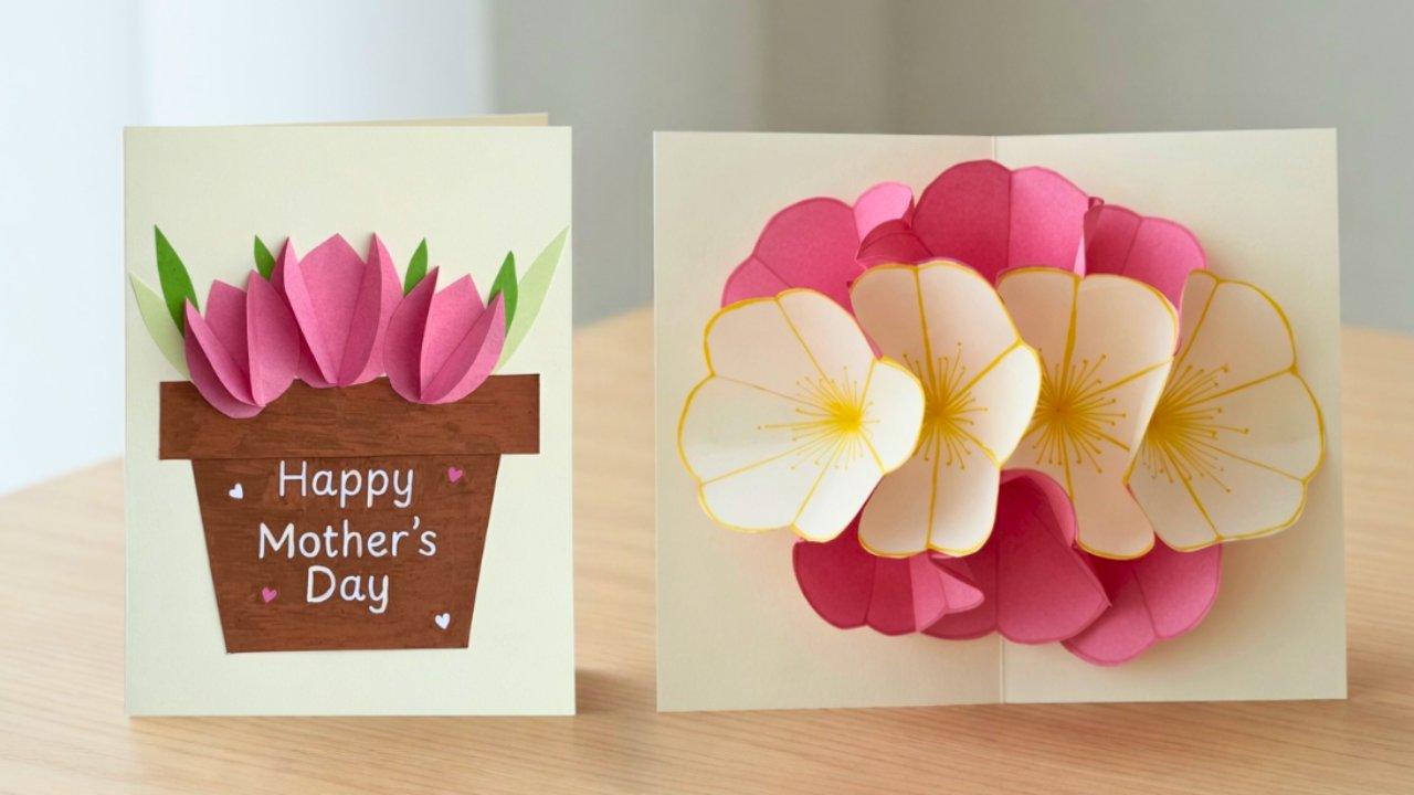 Mother's Day Flower Pop-Up Card Tutorial — easy step-by-step DIY tutorial.