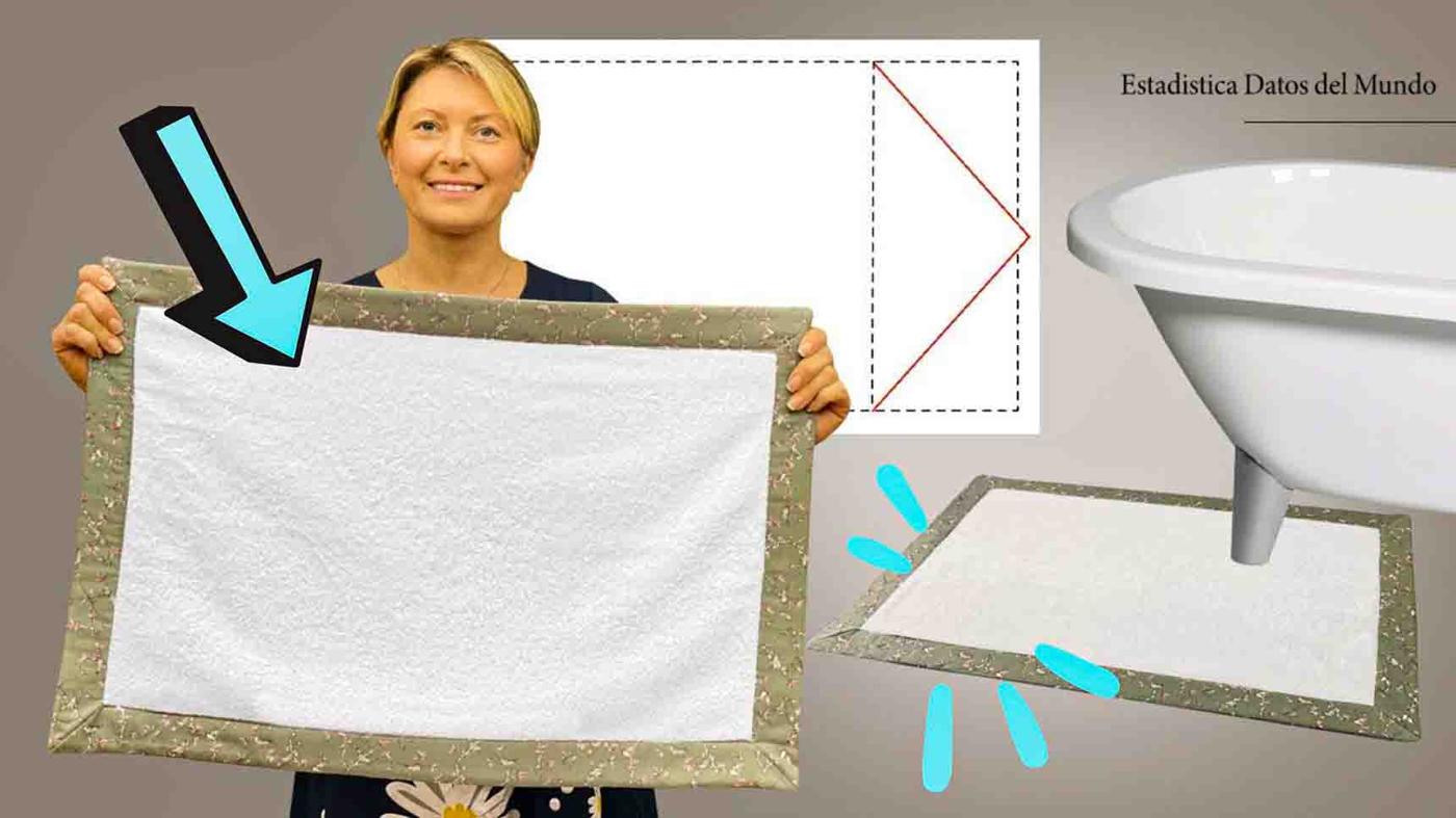DIY Bath Rug With Old Towels Tutorial