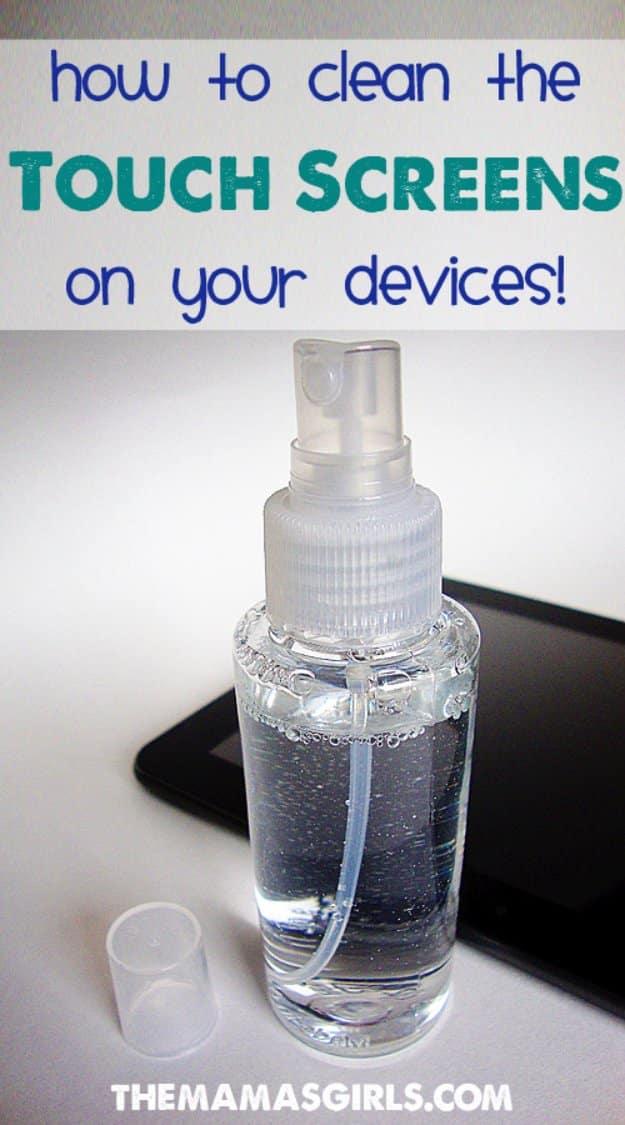 Touchscreen Devices Homemade Cleaner, great for cutting down on plastic bottle waste and simple to pull off
