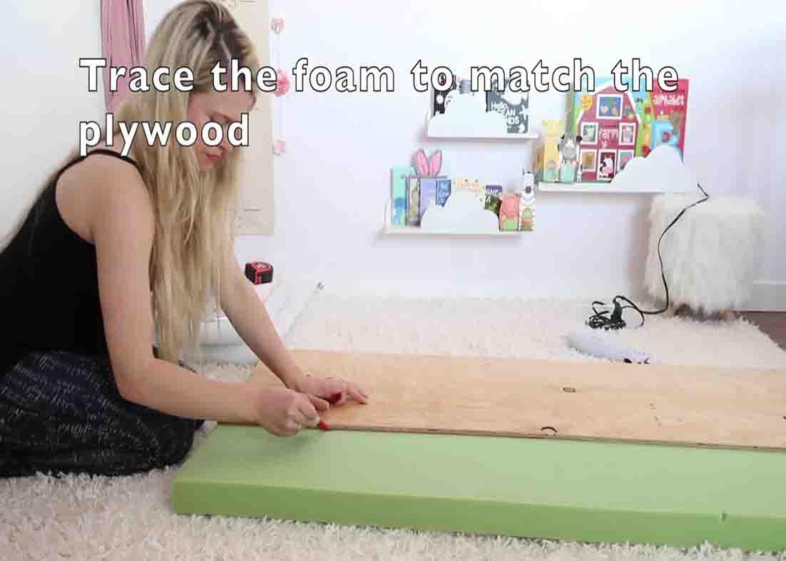 Tracing the foam to the size of the plywood