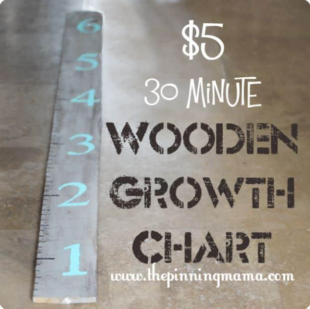 DIY Nursery Decor - Wooden Growth Chart - Easy Projects to Make for Baby Room - Decorations for Boy and Girl Rooms, Unisex, Minimalist and Modern Nurseries and Rustic, Farmhouse St