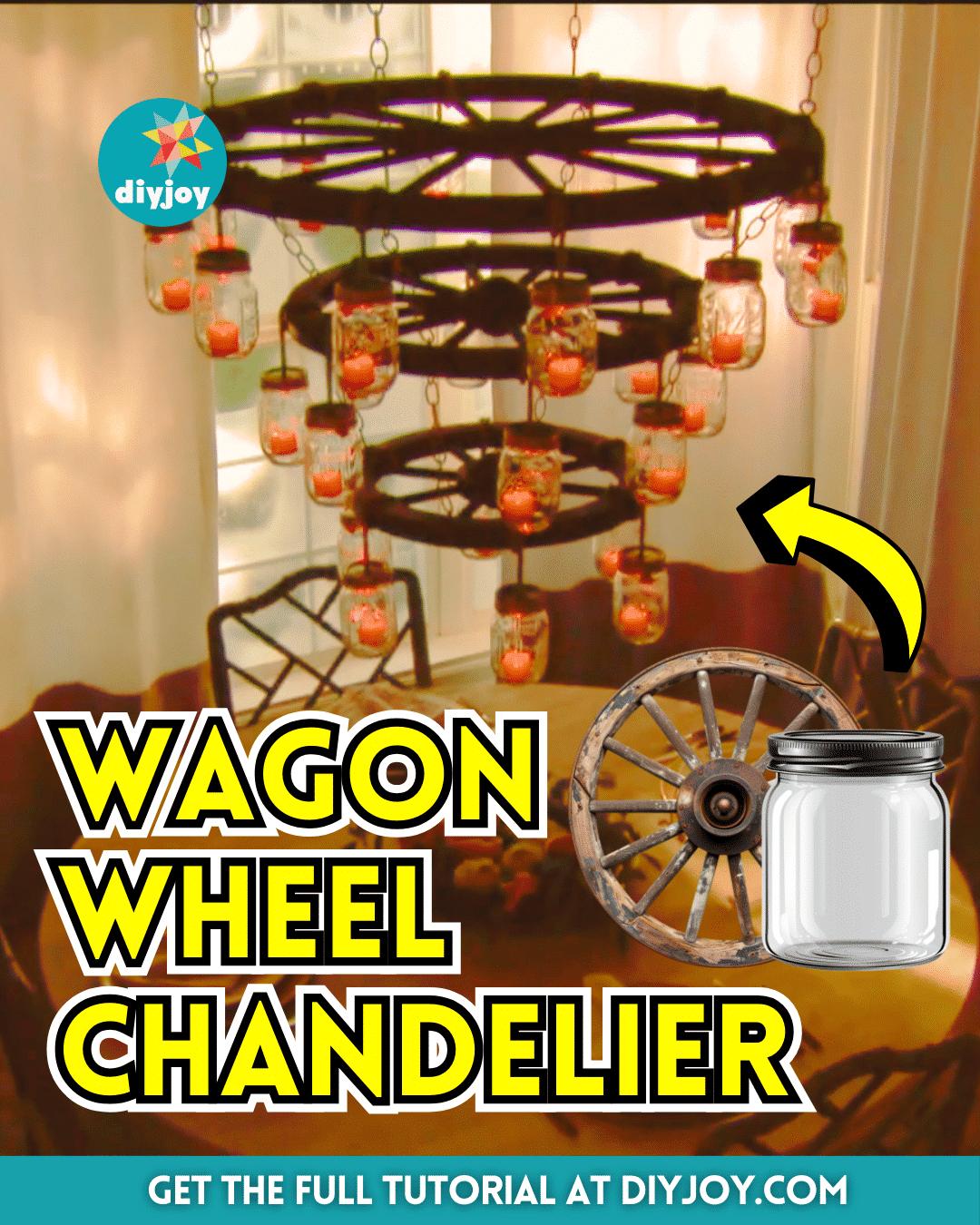 Easy DIY Wagon Wheel Chandelier