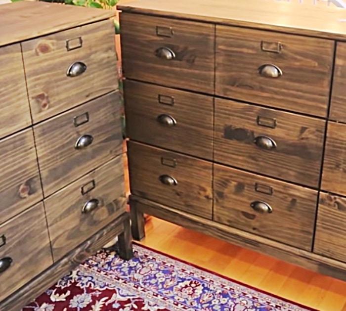 Make a $6000 Apothecary dresser out of two IKEA Dressers