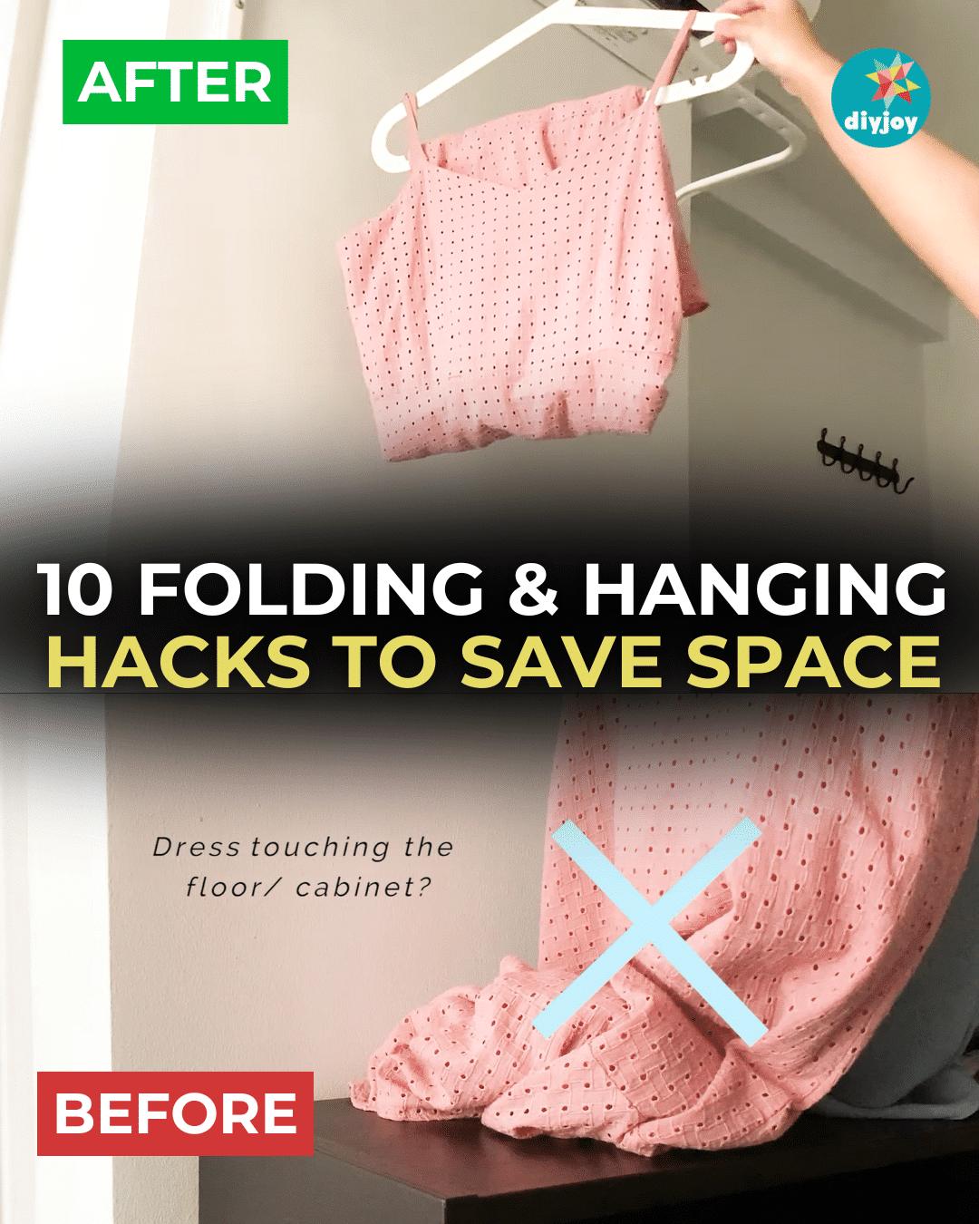 10 Folding & Hanging Hacks to Save Space