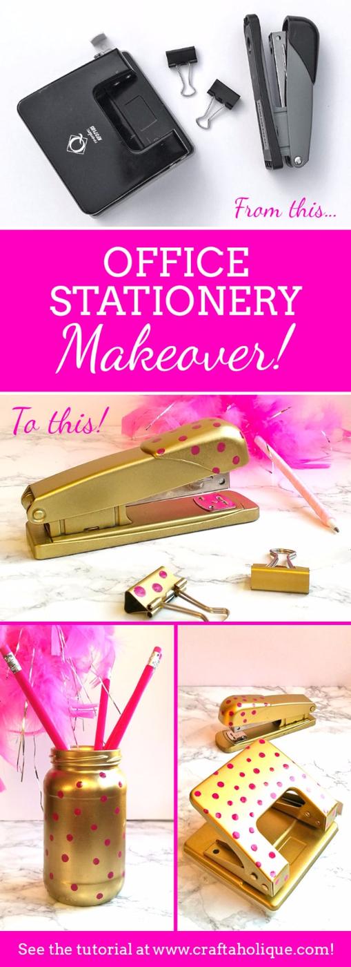 DIY Nail Polish Crafts - Office Stationery Makeover - Easy and Cheap Craft Ideas for Girls, Teens, Tweens and Adults | Fun and Cool DIY Projects You Can Make With Fingernail Polish