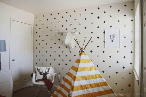 DIY Washi Tape Wall Decals, a sweet boy nursery decor idea and an easy DIY project for a baby boy nursery