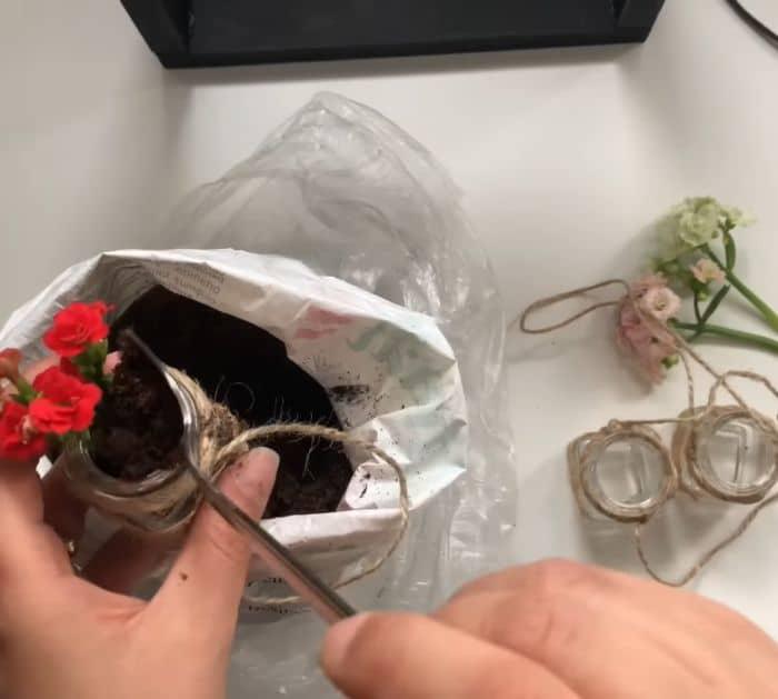 DIY Hanging Glass Jar Decor project