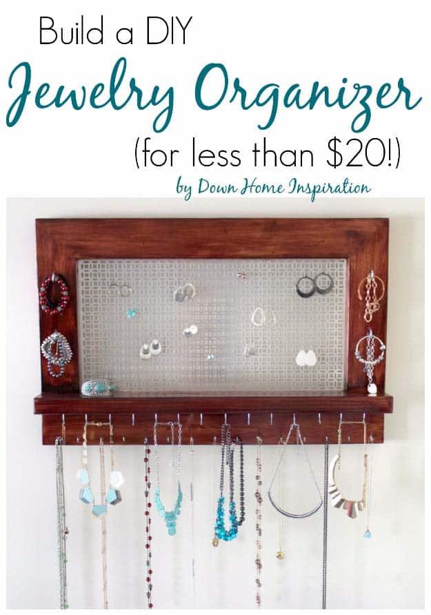 Jewelry Organizer, an easy weekend project worth gifting and a budget friendly present that still feels special