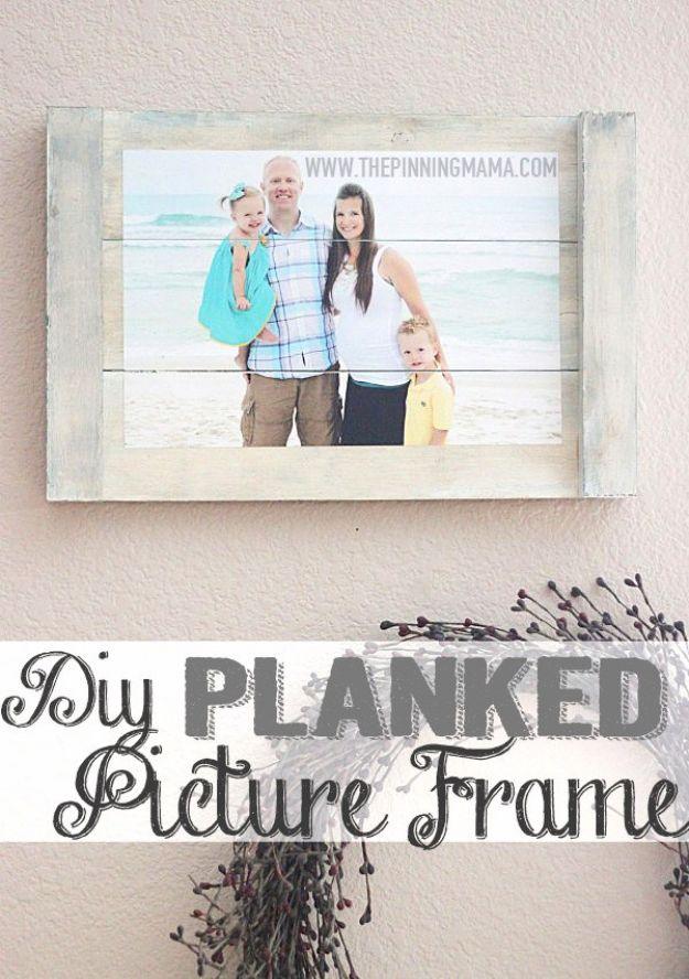DIY Planked Picture Frame, basic enough in supplies to skip an extra shopping trip and a find that earns a spot on the mantel