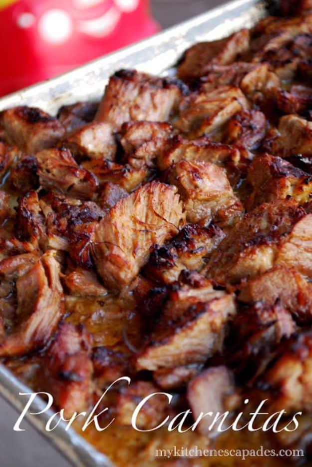 Best Mexican Food Recipes - Authentic Pork Carnitas - Authentic Mexican Foods and Recipe Ideas for Casseroles, Quesadillas, Tacos, Appetizers, Tamales, Enchiladas, Crockpot, Chicke
