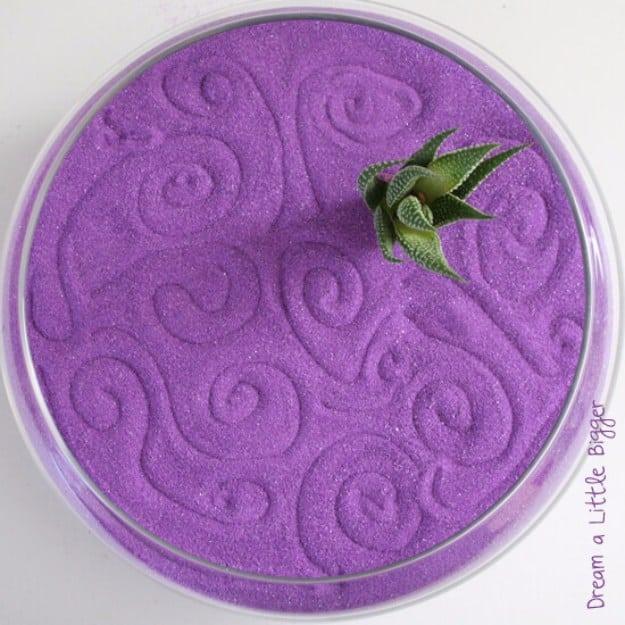 DIY Succulent Zen Garden, one of the best succulent craft ideas on this list and a clever idea worth trying at home