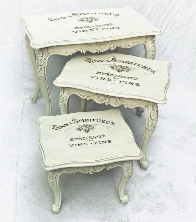 Shabby Chic Decor and Bedding Ideas - Vintage Shabby Chic Nest Of Tables - Rustic and Romantic Vintage Bedroom, Living Room and Kitchen Country Cottage Furniture and Home Decor Ide