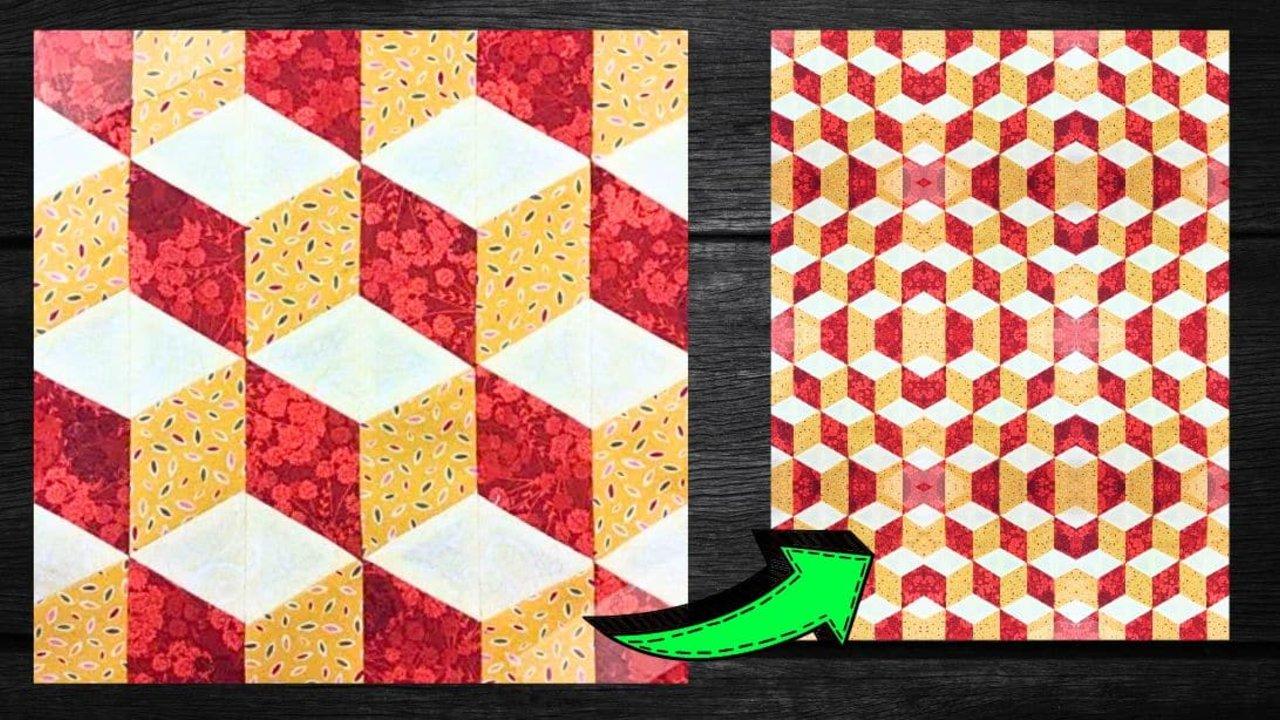 Easy 3D Blocks Quilt Block Tutorial