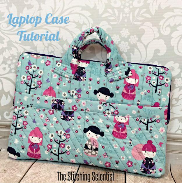 Quilted Laptop Case, a diy laptop bag, simple enough for a first try and a clever way to use what you already own