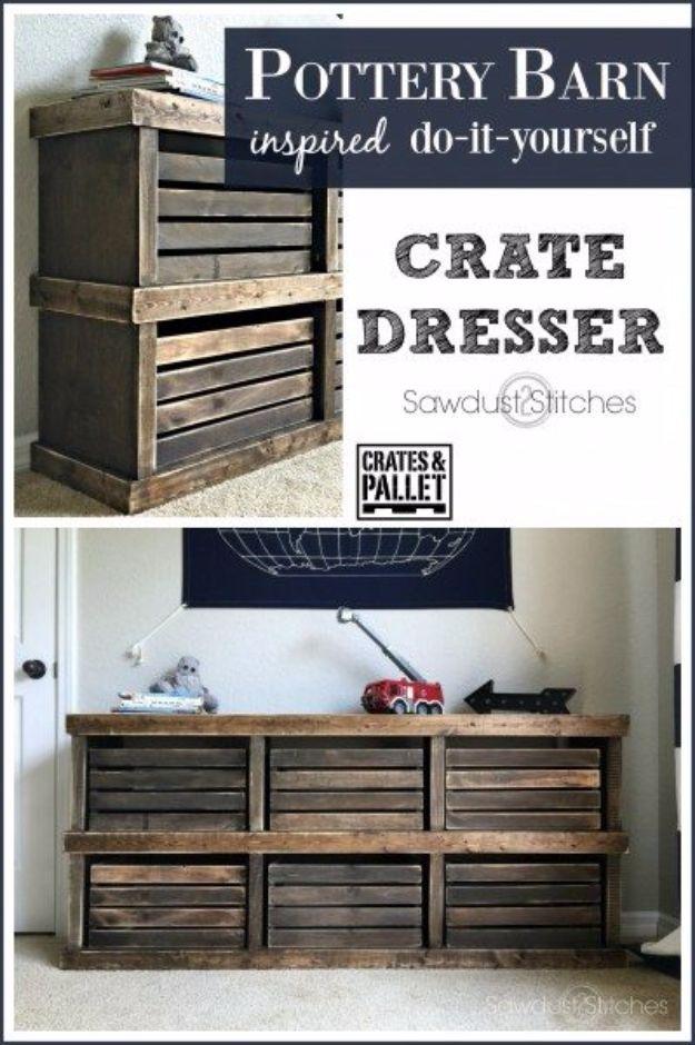 Pottery Barn Inspired Crate Dresser, a project worth trying this weekend and a popular pick from this roundup