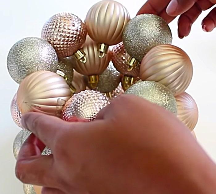 Make a cheap easy Dollar Tree mini Ornament Christmas Tree with a glue gun