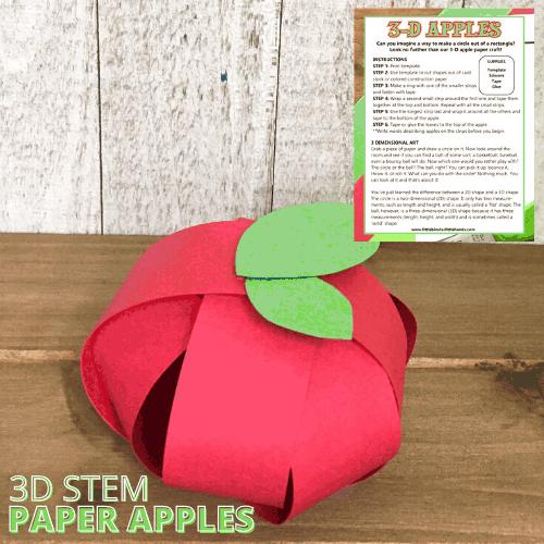 Apple craft tutorial, easy classroom project and creative seasonal tutorial, highlighting 3d paper apple craft