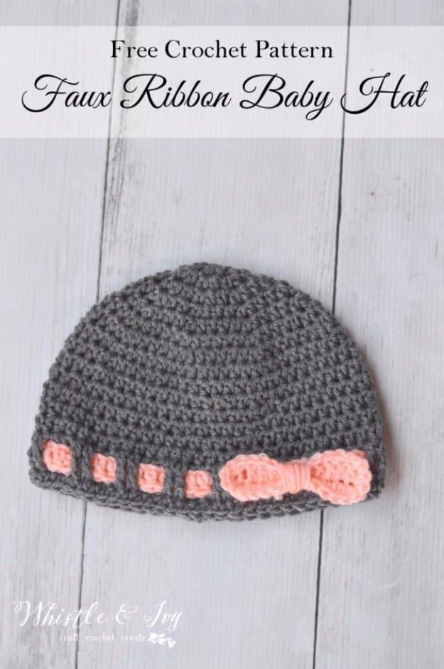 Faux Ribbon Baby Hat, a handmade gift that actually gets used and better than a store bought version