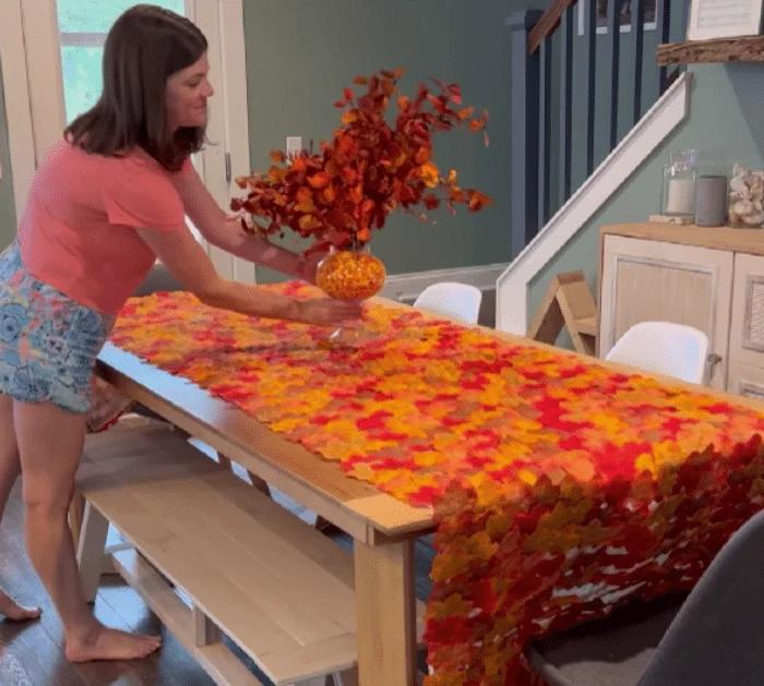 How to Make Fall Leaf Table Runner
