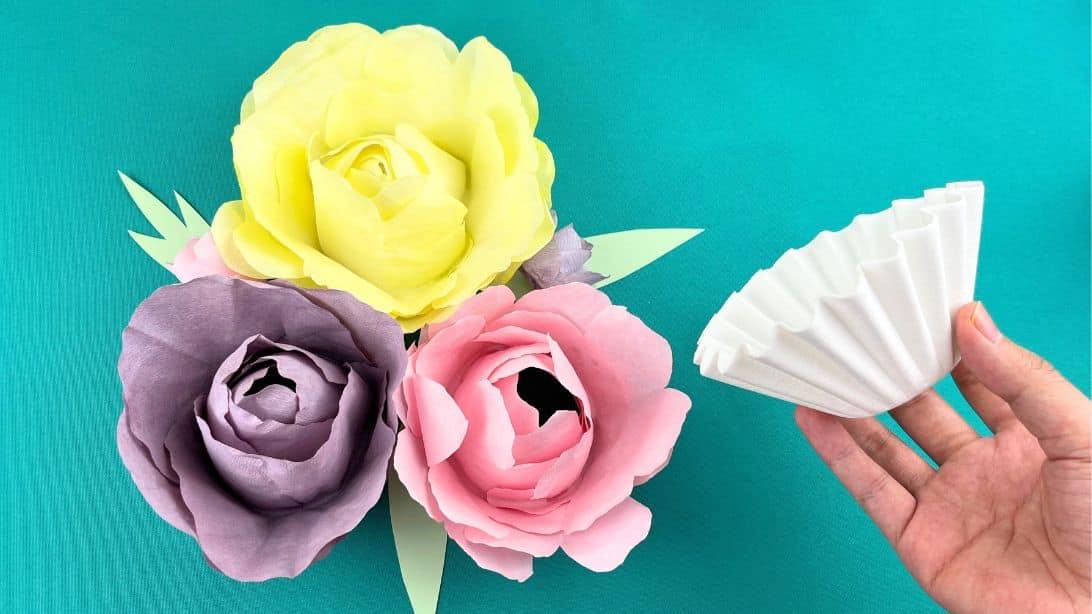 Coffee Filter Flower Crown, a rustic outdoor element, quick to set up on a rainy afternoon and a keepsake worth handing down