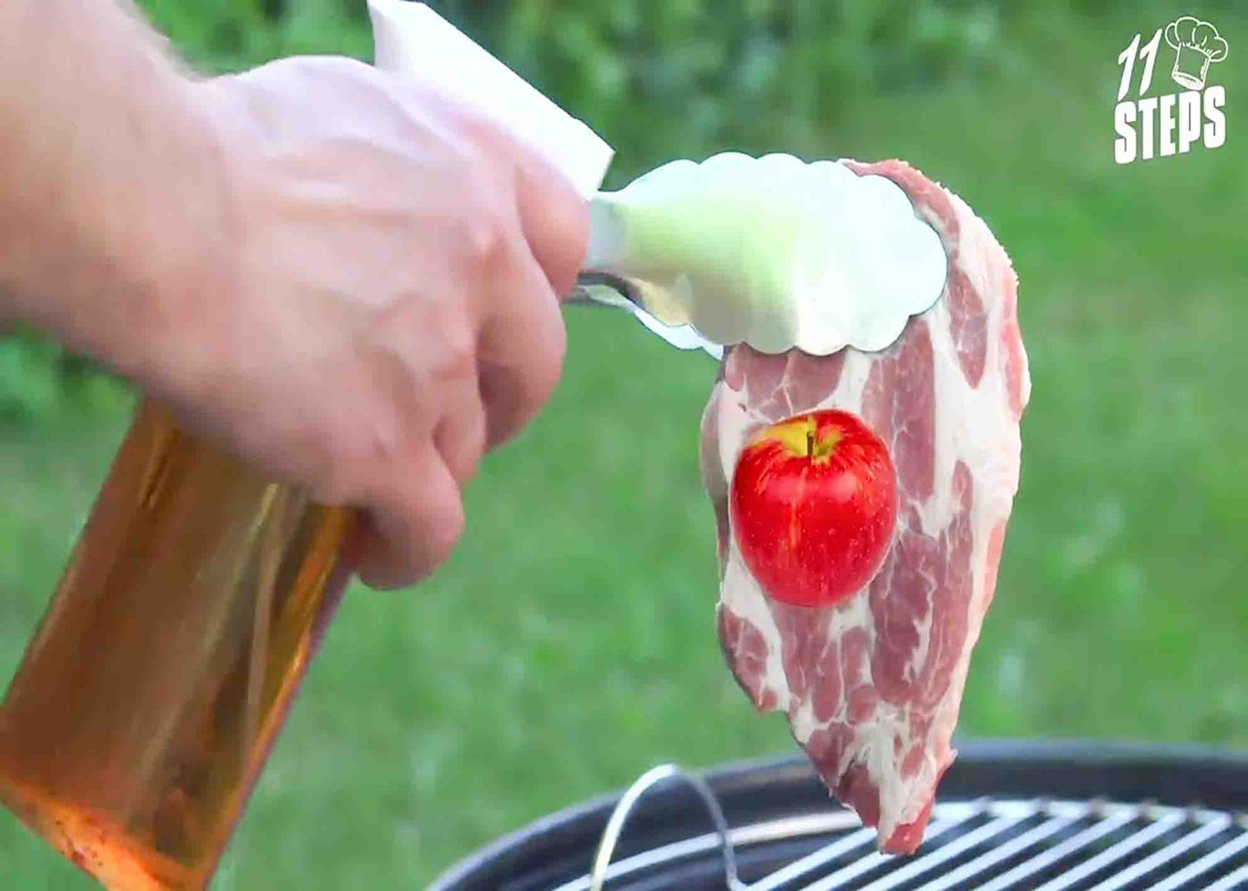 Apple hack for grilling steak