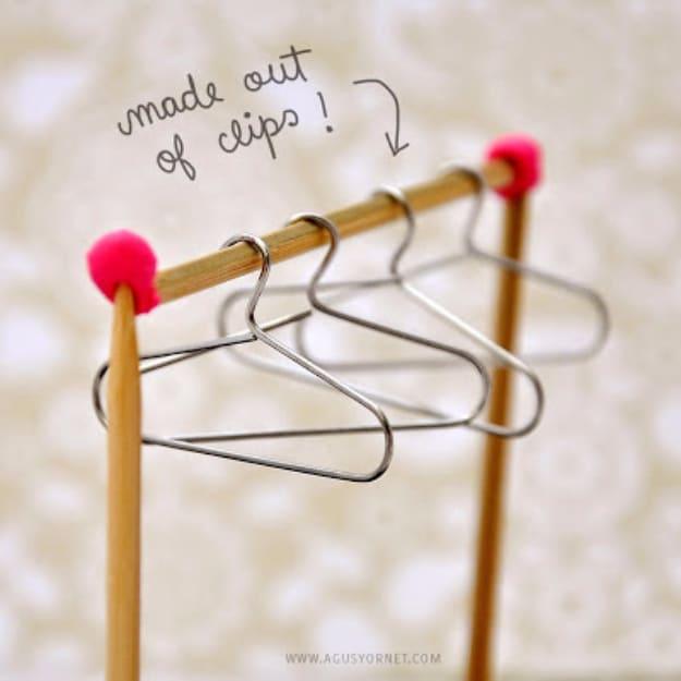 Crafts For Kids To Make At Home - DIY Paper Clips To Mini Hangers - Cheap DIY Projects and Fun Craft Ideas for Children - Cute Paper Crafts, Fall and Winter Fun, Things For Toddler