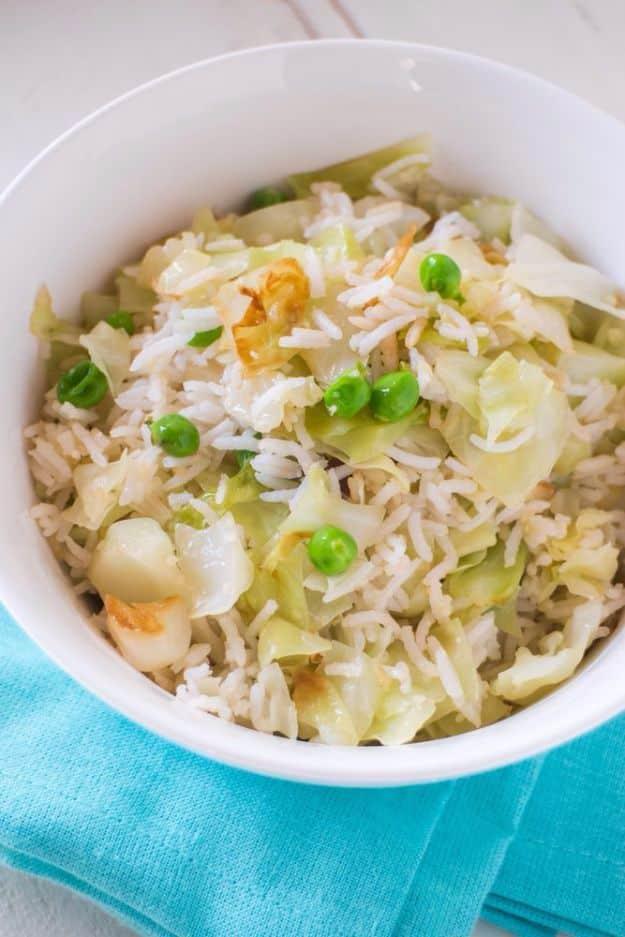 Best Rice Recipes - Buttered Cabbage And Rice - Easy Ideas for Quick Meals Made From a Bag of Rice - Healthy Recipes With Brown, White and Arborio Rice - Cheesy, Fried, Asian, Mexi