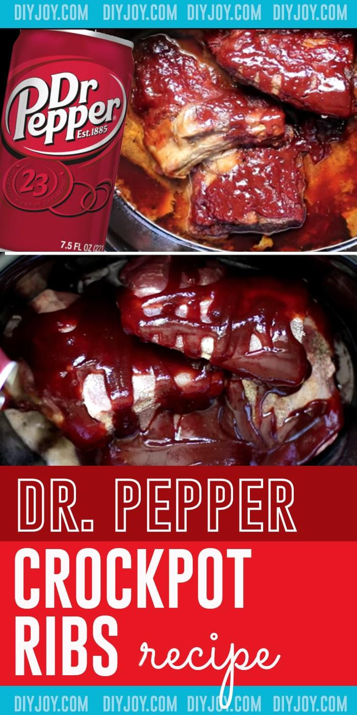 Easy Crockpot Recipes for Dinner - Quick Dr. Pepper Crockpot Ribs Recipe for Slow Cooker Recipe Meals